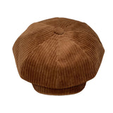 Corduroy Baker Boy Cap Simple Plain Beret Cotton Ivy Newsboy Hat LDG1465