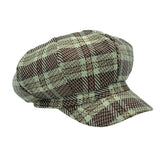 Tartan Plaid Newsboy Hat - Wool Cabbie 8 Panel Beret Baker Boy Cap LDG1564