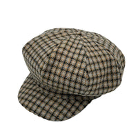 Houndstooth Newsboy Cap - Wool 8 Panel Cabbie Baker Boy Hat Plaid Check Beret