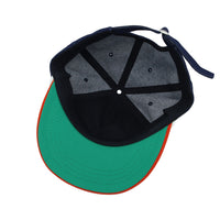 Cotton Denim Flat Bill Cap Two Tone Strike Embroidered Snapback Hat MU21418
