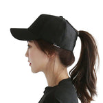 Ponytail High Bun Hat Ponycaps Cotton Baseball Cap