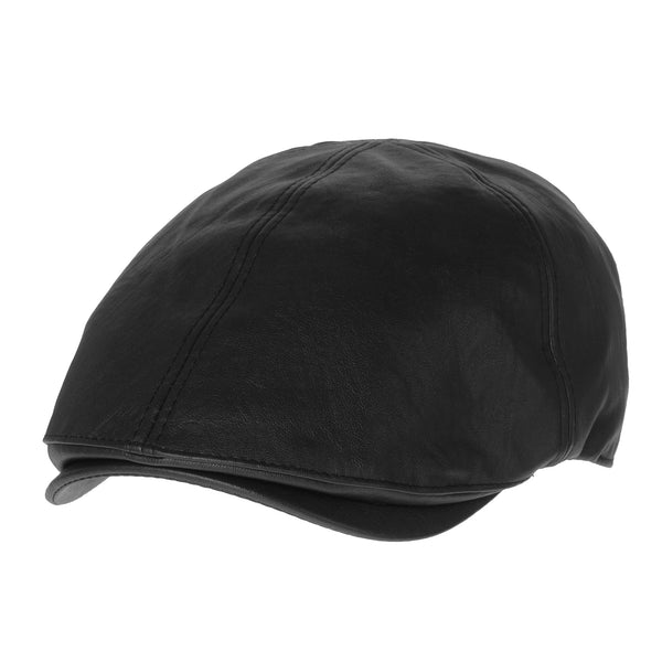 Faux Leather Newsboy Hat Flat Cap