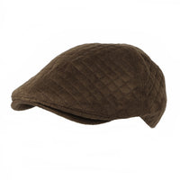 Ivy Flat Cap Quilting Soft Suede Newsboy Hat SL31120