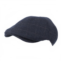 Ivy Flat Cap Lattice Plaid Check Cotton Newsboy Hat