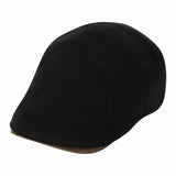 Basic Newsboy Hat Faux Leather Brim Adjustable Flat Cap SL31274