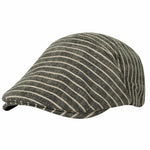 Cotton Summer Stripe Newsboy Hat Adjustable Flat Cap