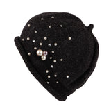 Knit Beanie Slouchy Winter Women Pearl Earflap Hat SL51237