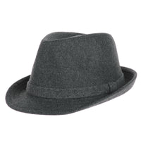 Wool Felt Fedora Hat Simple Classic Monochrome Band SL6449
