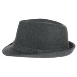 Wool Felt Fedora Hat Simple Classic Monochrome Band SL6449