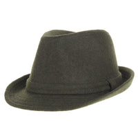Wool Felt Fedora Hat Simple Classic Monochrome Band SL6449