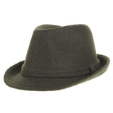 Wool Felt Fedora Hat Simple Classic Monochrome Band SL6449