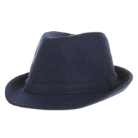 Wool Felt Fedora Hat Simple Classic Monochrome Band SL6449