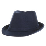 Wool Felt Fedora Hat Simple Classic Monochrome Band SL6449