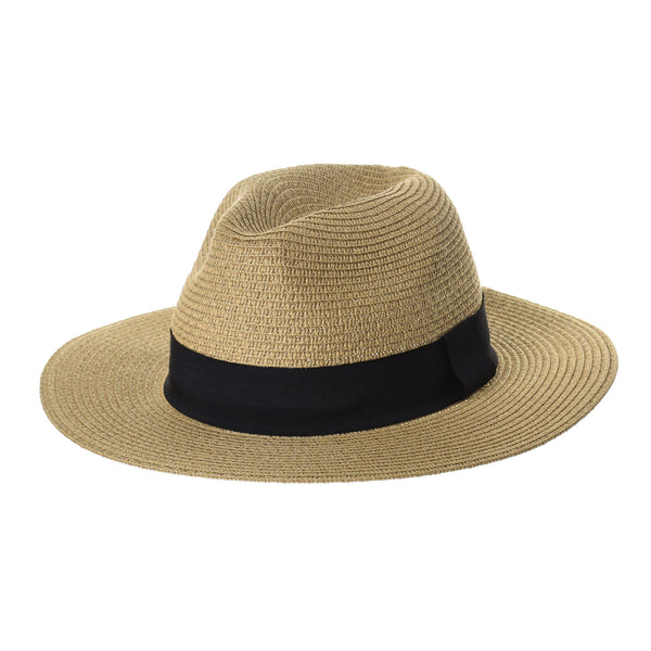 Fedora Panama Hat Black Banded Wide Brim Cool Summer