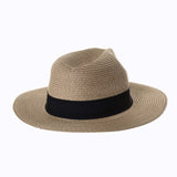 Fedora Panama Hat Black Banded Wide Brim Cool Summer SL6690