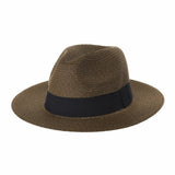 Fedora Panama Hat Black Banded Wide Brim Cool Summer SL6690