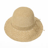 Women Flanging Straw Sun Hat Bocassi Summer Bowler Beach Cap SL8987