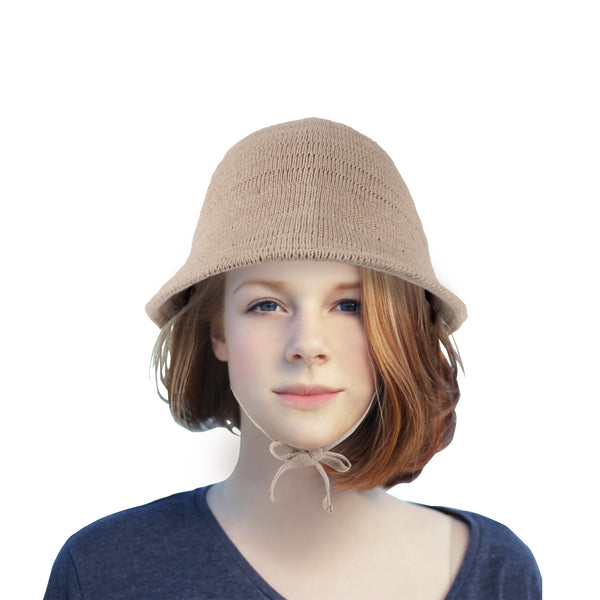 Knit Beanie Hat Basic Winter Bucket Women Ear Flaps