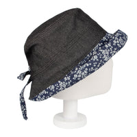 Cotton Denim Bucket Hat Women Floral Foldable Lady Cap SLB1255