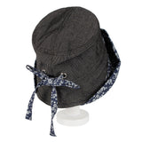 Cotton Denim Bucket Hat Women Floral Foldable Lady Cap SLB1255