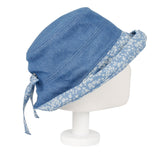 Cotton Denim Bucket Hat Women Floral Foldable Lady Cap SLB1255