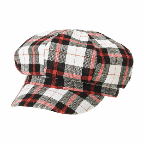 Newsboy Hat Cotton Beret Cap Bakerboy Visor Peaked Summer Tartan Check Hat
