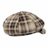 Tartan Plaid Check Beret Newsboy Hat Soft Fabric SLG1122