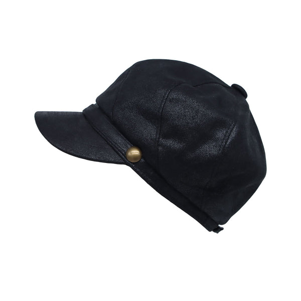 Newsboy Hat Cabbie Beret Driving Applejack Cap Faux Leather