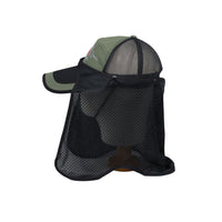 Sunshield Hat Sun Protection Cap Mesh Safari Hike Cap Neck Flap Fishing Hat SLM1529