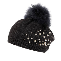 Knit Pom Pom Beanie Wool Slouchy Winter Women Pearl Hat SLP1234