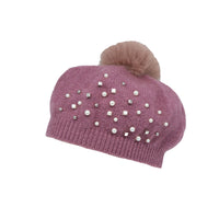 Knit Pom Pom Beanie Wool Slouchy Winter Women Pearl Hat SLP1234