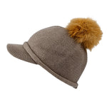 Winter Wool Visor Knit Pom Beanie Hat Warm Skull Cap