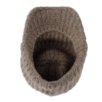 Women Ribbed Visor Knit Pom Beanie Hat Winter Warm Cap SLQ1252