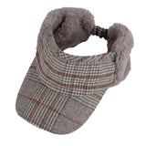 Winter Warm Wool Visor Fleece Earflap Hat Outdoor Cap SLV1242