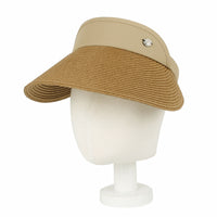 Womens Summer Sun Hat Braid Clip On Visor Beach Cap SLV1281
