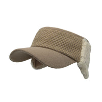 Winter Wool Warm Visor Earflap Hat Windproof Knit Cap