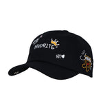 Cotton Baseball Cap Favorite Lettering Embroidery Melange Adjustable Dad Hat
