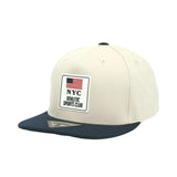 NYC Rubber Patch Snapback Hat Flat Brim Two Tone Hiphop Adjustable Baseball Cap