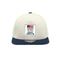 NYC Rubber Patch Snapback Hat Flat Brim Two Tone Hiphop Adjustable Baseball Cap TR21523