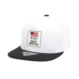 NYC Rubber Patch Snapback Hat Flat Brim Two Tone Hiphop Adjustable Baseball Cap TR21523