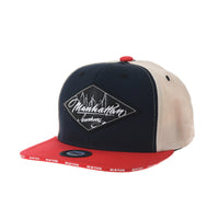 Snapback Hat Diamond Faux Leather Manhattan Patch Flat Brim Cotton Baseball Cap TR2934