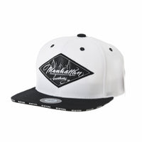 Snapback Hat Diamond Faux Leather Manhattan Patch Flat Brim Cotton Baseball Cap TR2934