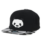 Snapback Hat Panda Bear Paper Fold Patch Geometry Pattern Flat Brim Cotton Baseball Cap