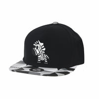 Snapback Hat Zebra Paper Fold Patch Geometry Pattern Flat Brim Cotton Baseball Cap