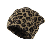 Knitted Beanie Leopard Pattern Hat Soft Warm Watch Cap
