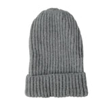 Ribbed Knit Beanie Classic Plain Warm Cuff Daily Cap XZ50075