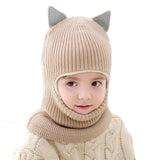 Baby Winter Knit Hat Toddler Earflap Mask Warm Beanie