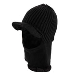 Winter Knit Visor Beanie Hat Fleece Face Mask Balaclavas