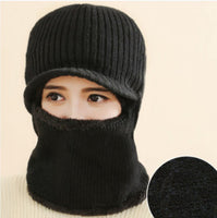 Winter Knit Visor Beanie Hat Fleece Face Mask Balaclavas XZX0070