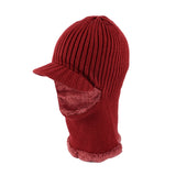 Winter Knit Visor Beanie Hat Fleece Face Mask Balaclavas XZX0070